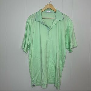 Peter Millar Mens Mint Green Short Sleeve Polo Shirt size XL Preppy Classic Golf